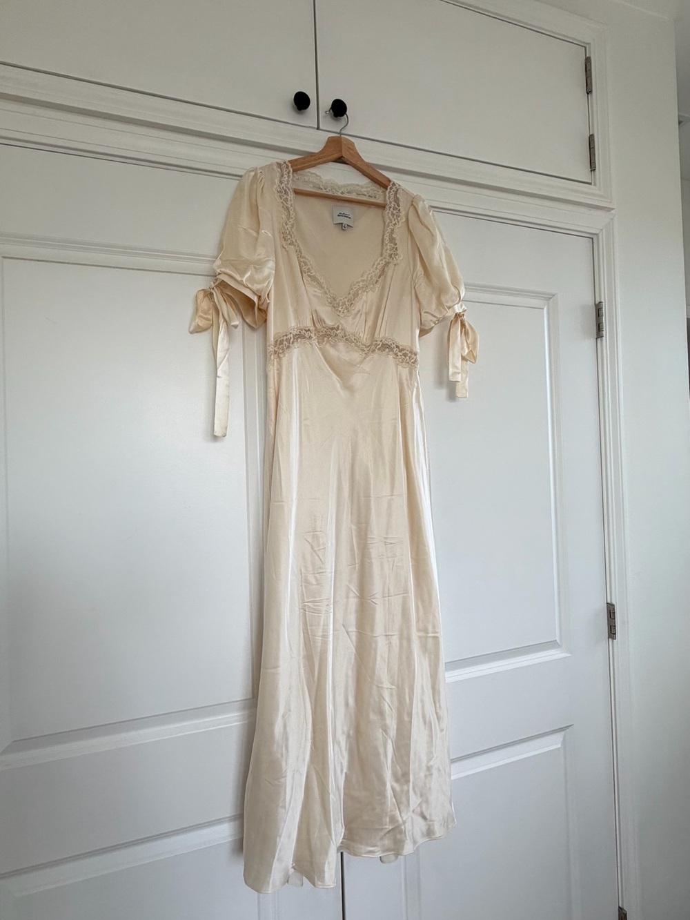 Reformation x Kacey Musgraves Stella Lace Trim Silk Midi Dress - Picture 7 of 7